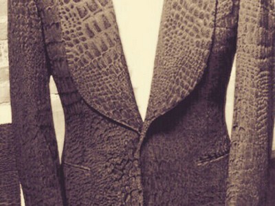 Reptile leather blazer